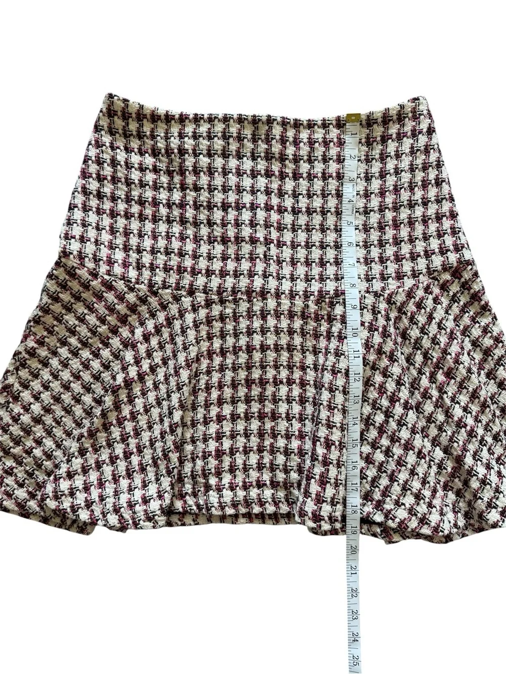 Anthropologie Maeve Bobbie Plaid Flounced Mini Skirt – Size 10 Tweed